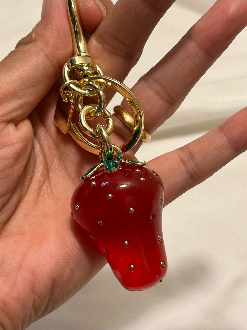 Unbranded Strawberry Key chain bag Charm - Red